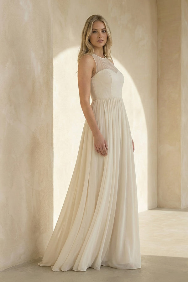 A Line Chiffon Wedding Dress in Ivory - KISS BRIDAL Wedding Dresses