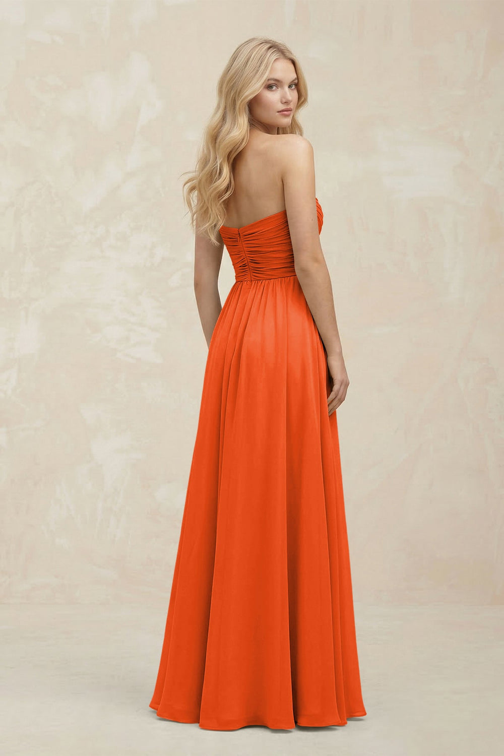 A-Line Sweetheart Pleated Chiffon Bridesmaid Dress in Cinnamon