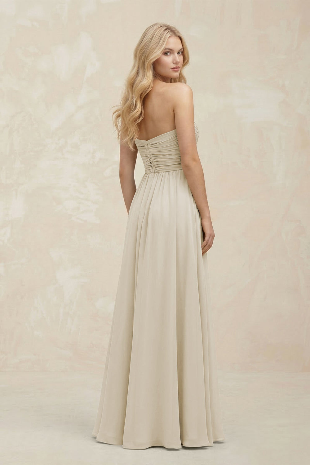 A-Line Sweetheart Pleated Chiffon Bridesmaid Dress in Dove Gray