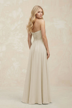 A - Line Sweetheart Pleated Chiffon Bridesmaid Dress in Dove Gray - KISS BRIDAL Bridesmaid Dresses