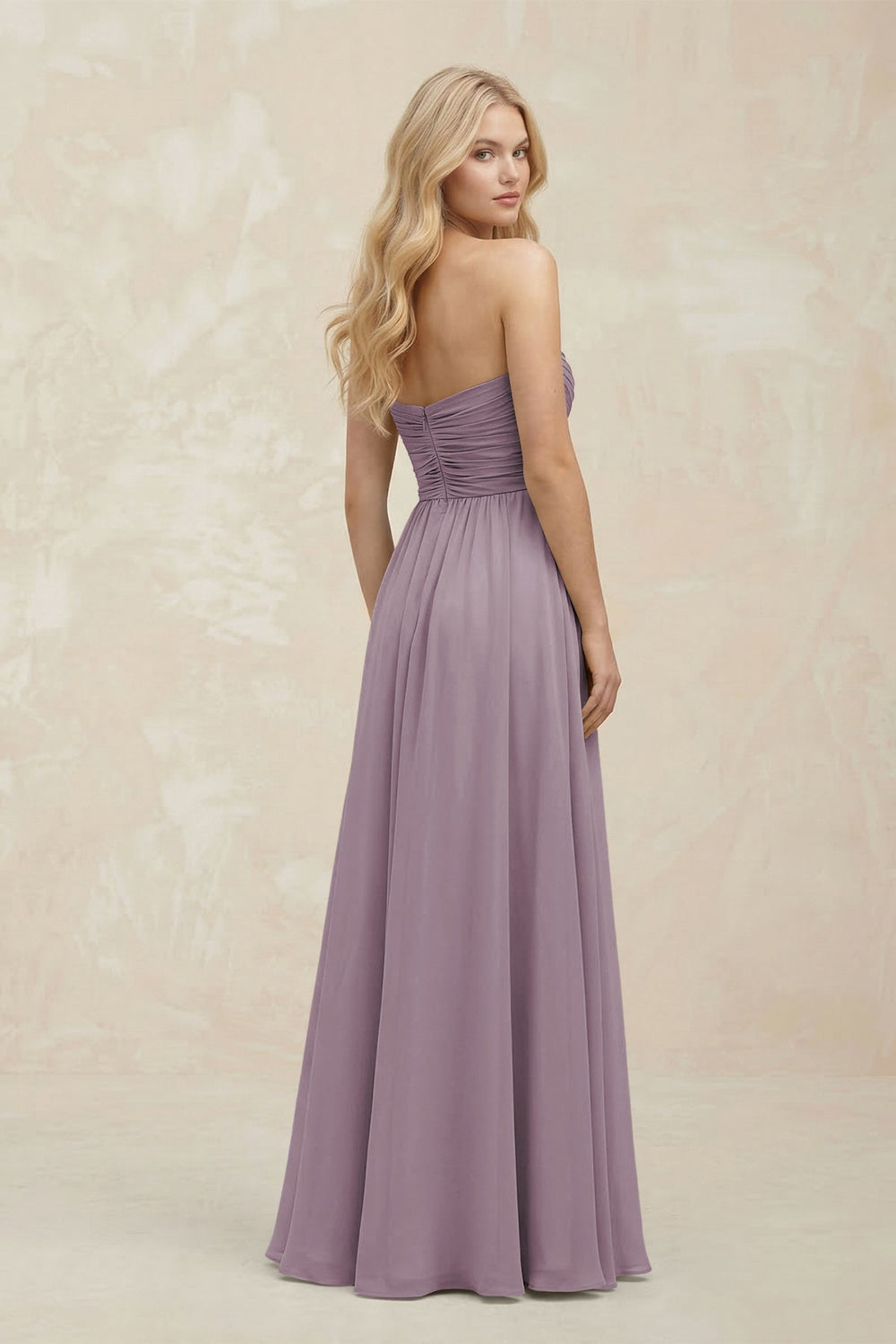 A-Line Sweetheart Pleated Chiffon Bridesmaid Dress in Dusk