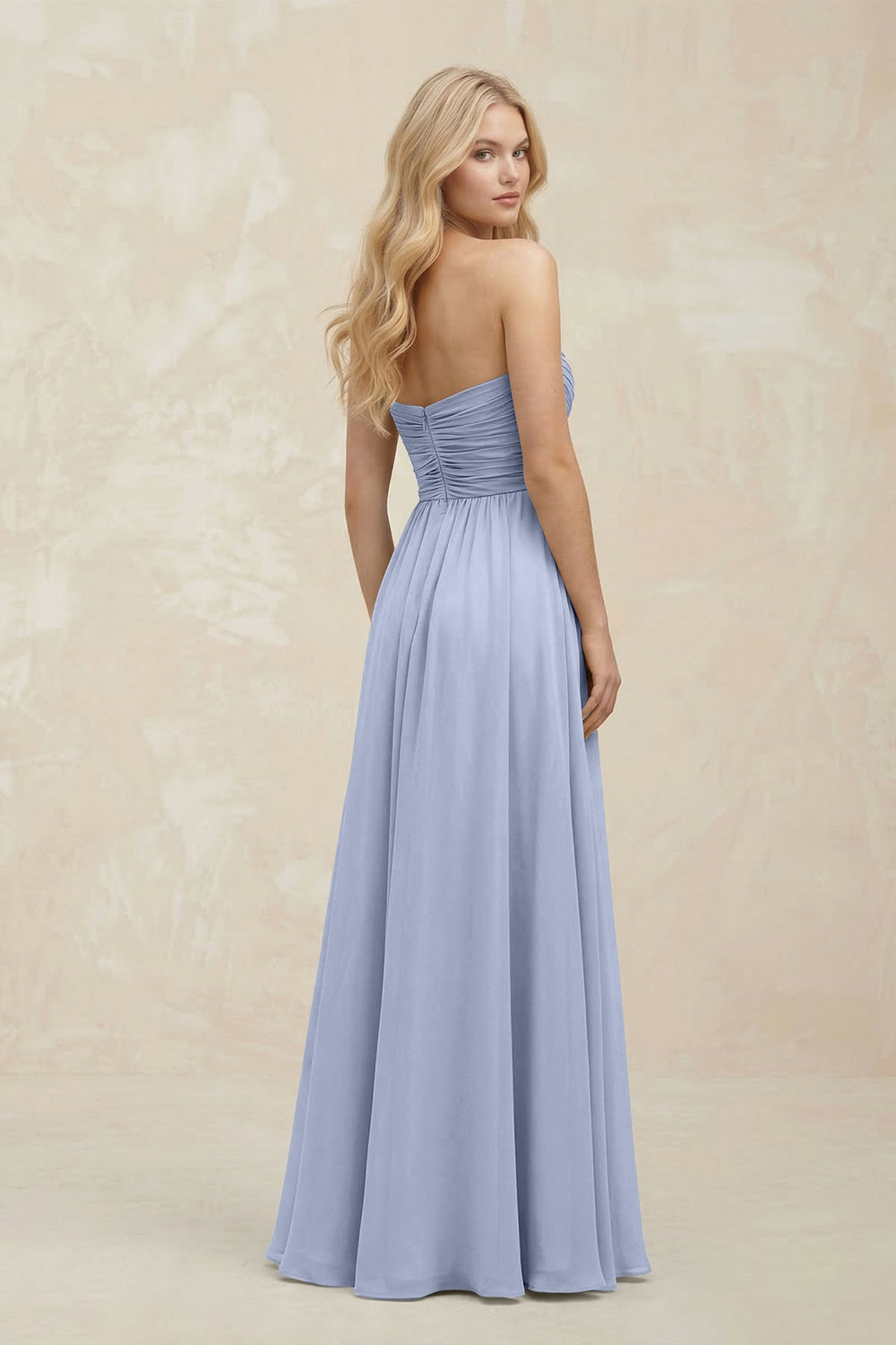 A-Line Sweetheart Pleated Chiffon Bridesmaid Dress in Ice