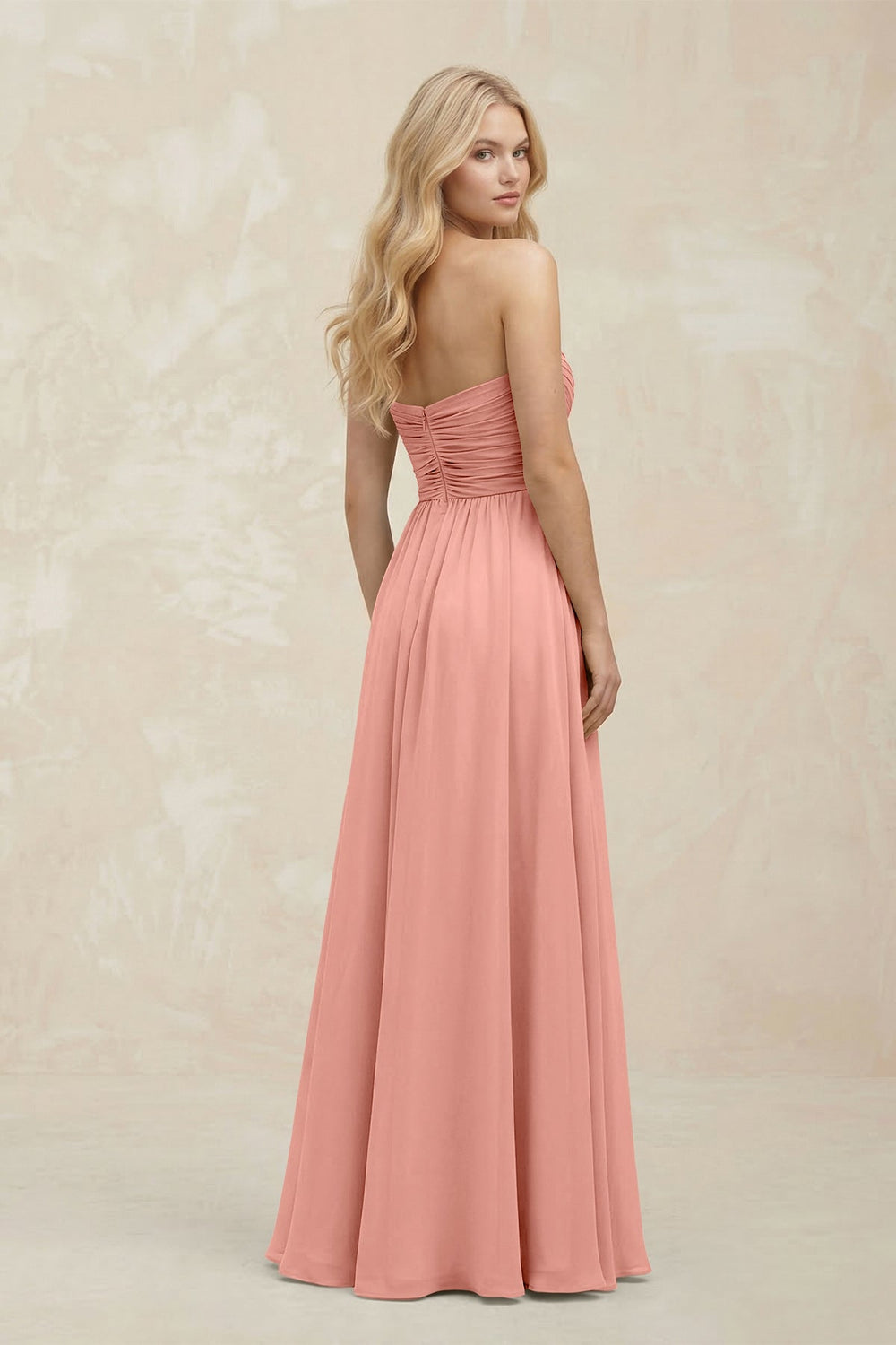 A-Line Sweetheart Pleated Chiffon Bridesmaid Dress in Rosette