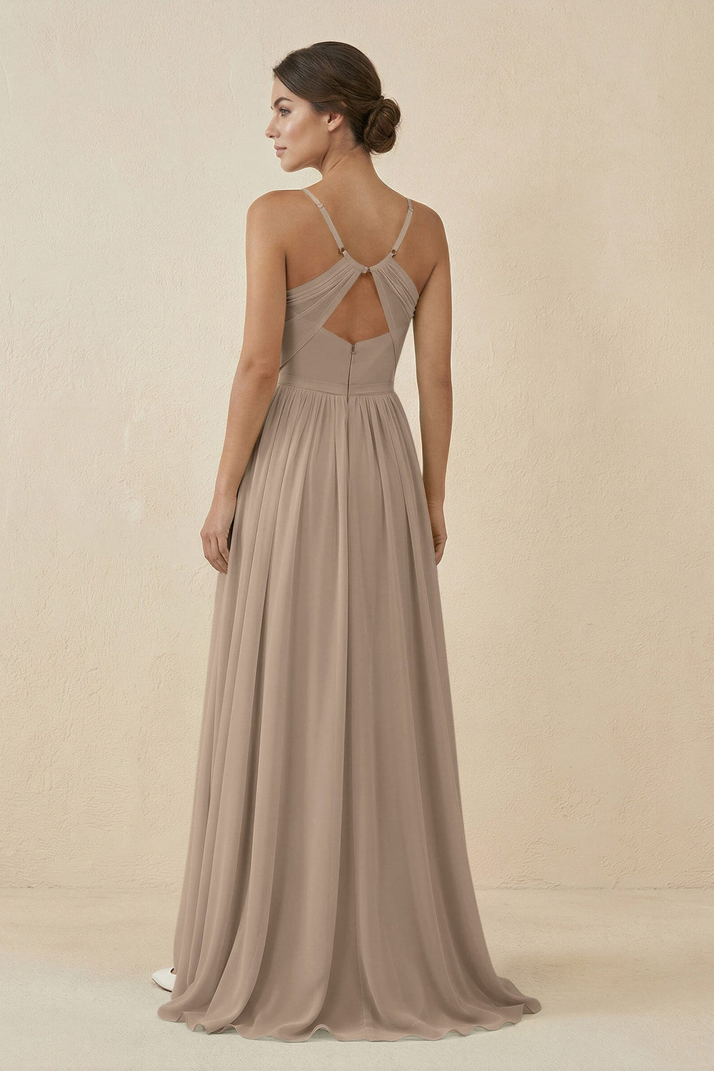 Sweetheart A-Line Chiffon Bridesmaid Dress in Almond