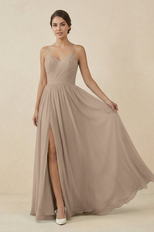 Almond Sweetheart A-Line Chiffon Bridesmaid Dress | KISSBRIDAL