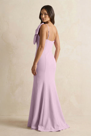 Bow Mermaid One Shoulder Bridesmaid Dress in Lilac - KISS BRIDAL Bridesmaid Dresses
