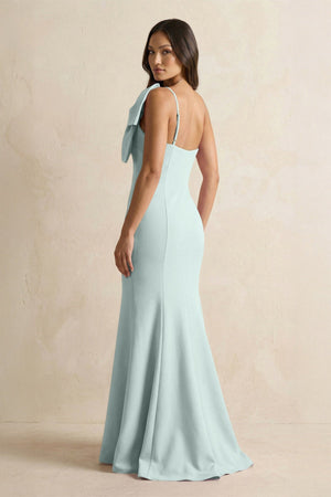 Bow Mermaid One Shoulder Bridesmaid Dress in Mist - KISS BRIDAL Bridesmaid Dresses