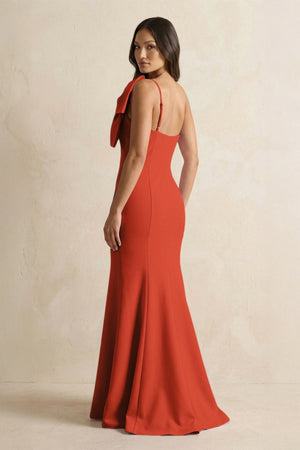 Bow Mermaid One Shoulder Bridesmaid Dress in Spice - KISS BRIDAL Bridesmaid Dresses
