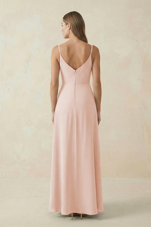 Cami Strap A - Line Chiffon Bridesmaid Dress in Pale Blush - KISS BRIDAL Bridesmaid Dresses