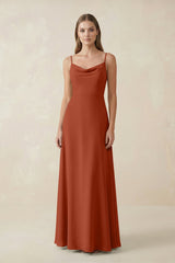 Cami Strap A - Line Chiffon Bridesmaid Dress in Spice - KISS BRIDAL Bridesmaid Dresses