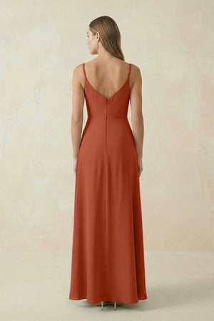 Cami Strap A - Line Chiffon Bridesmaid Dress in Spice - KISS BRIDAL Bridesmaid Dresses
