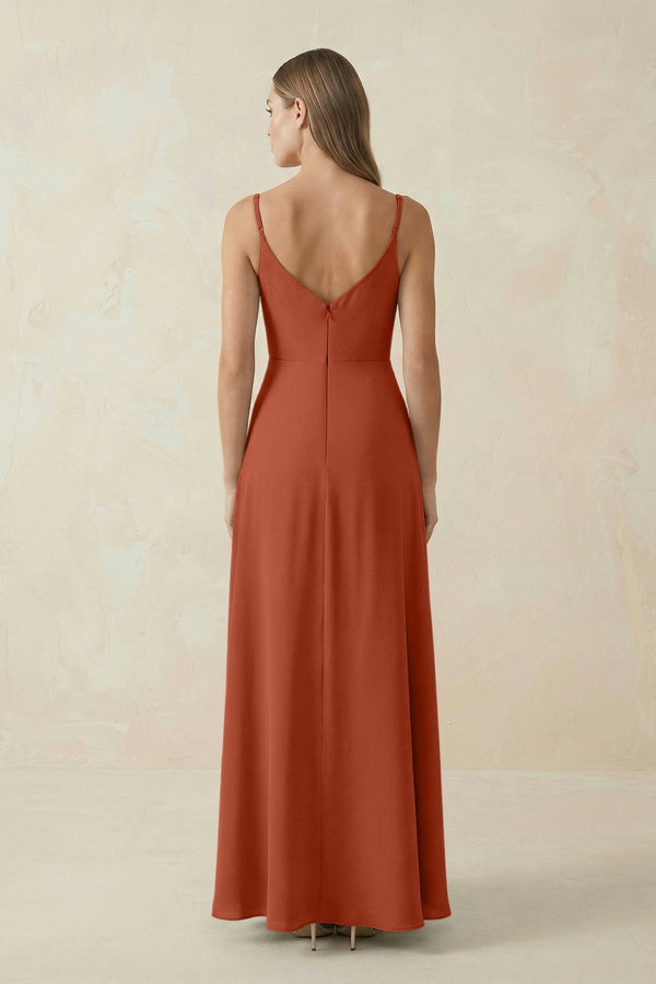 Cami Strap A - Line Chiffon Bridesmaid Dress in Spice - KISS BRIDAL Bridesmaid Dresses