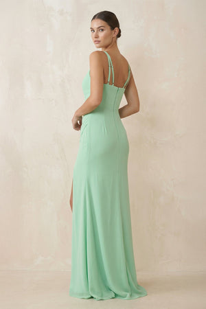 Cami Strap Sheath Chiffon Bridesmaid Gown - KISS BRIDAL Bridesmaid Dresses