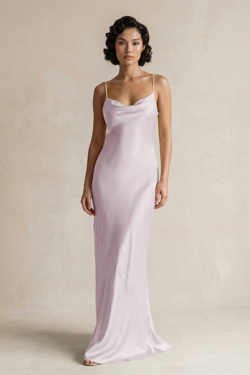 Cami Strap Sheath Satin Bridesmaid Dress in Dusk