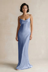 Cami Strap Sheath Satin Bridesmaid Dress in Mist - KISS BRIDAL Bridesmaid Dresses