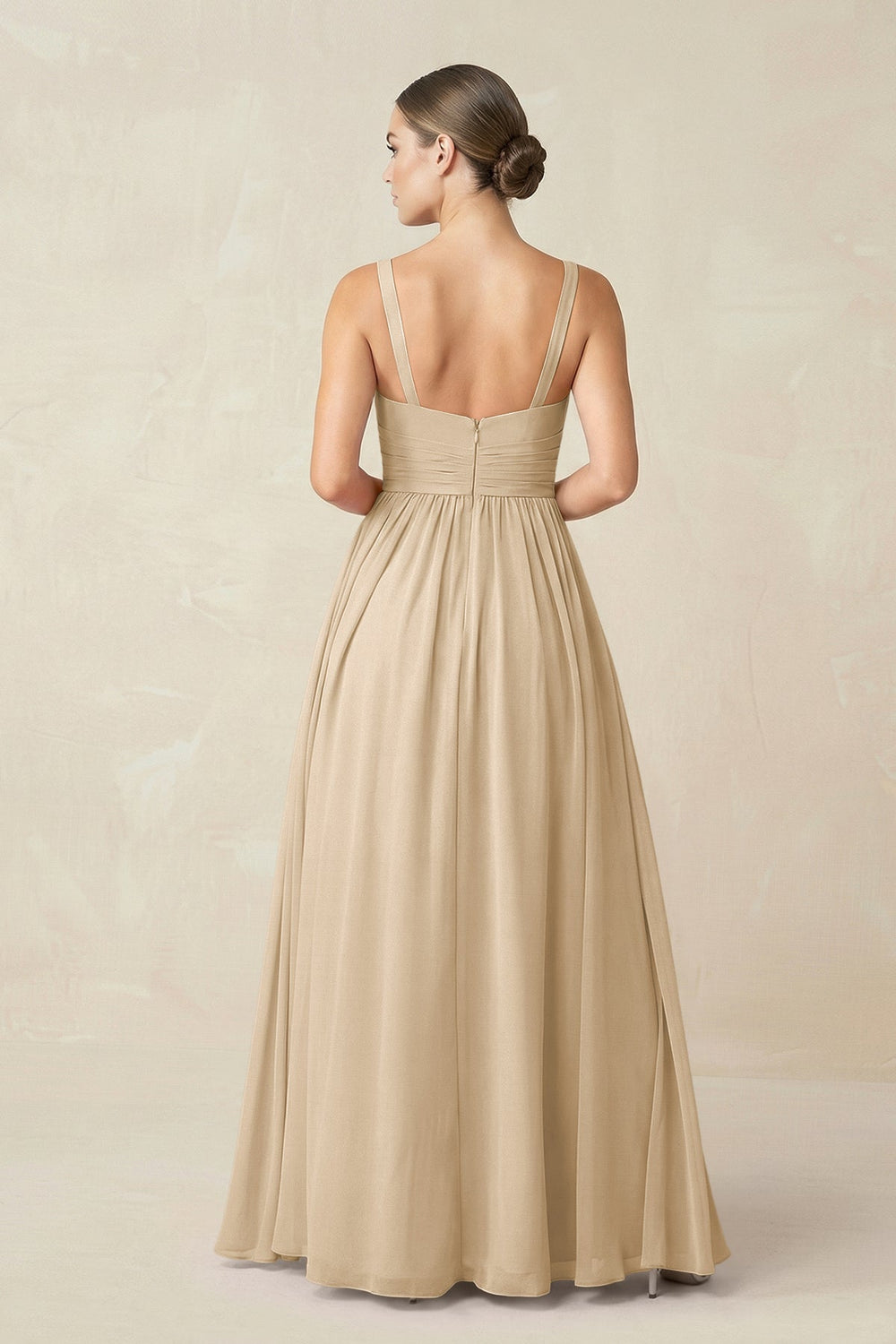 Sweetheart A-Line Chiffon Bridesmaid Dress with Slit in Champagne