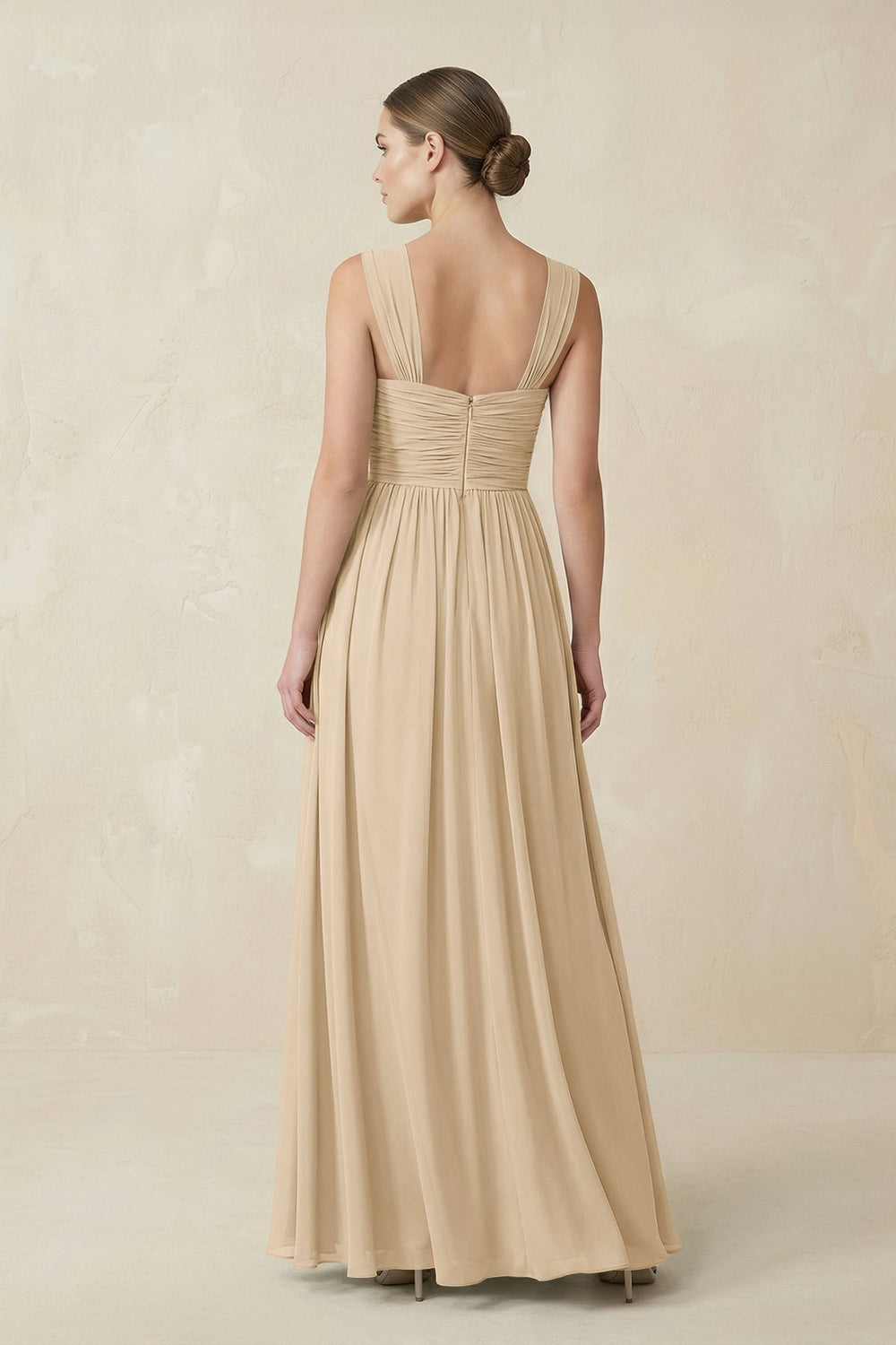Sweetheart Pleated Chiffon A-Line Bridesmaid Dress in Champagne