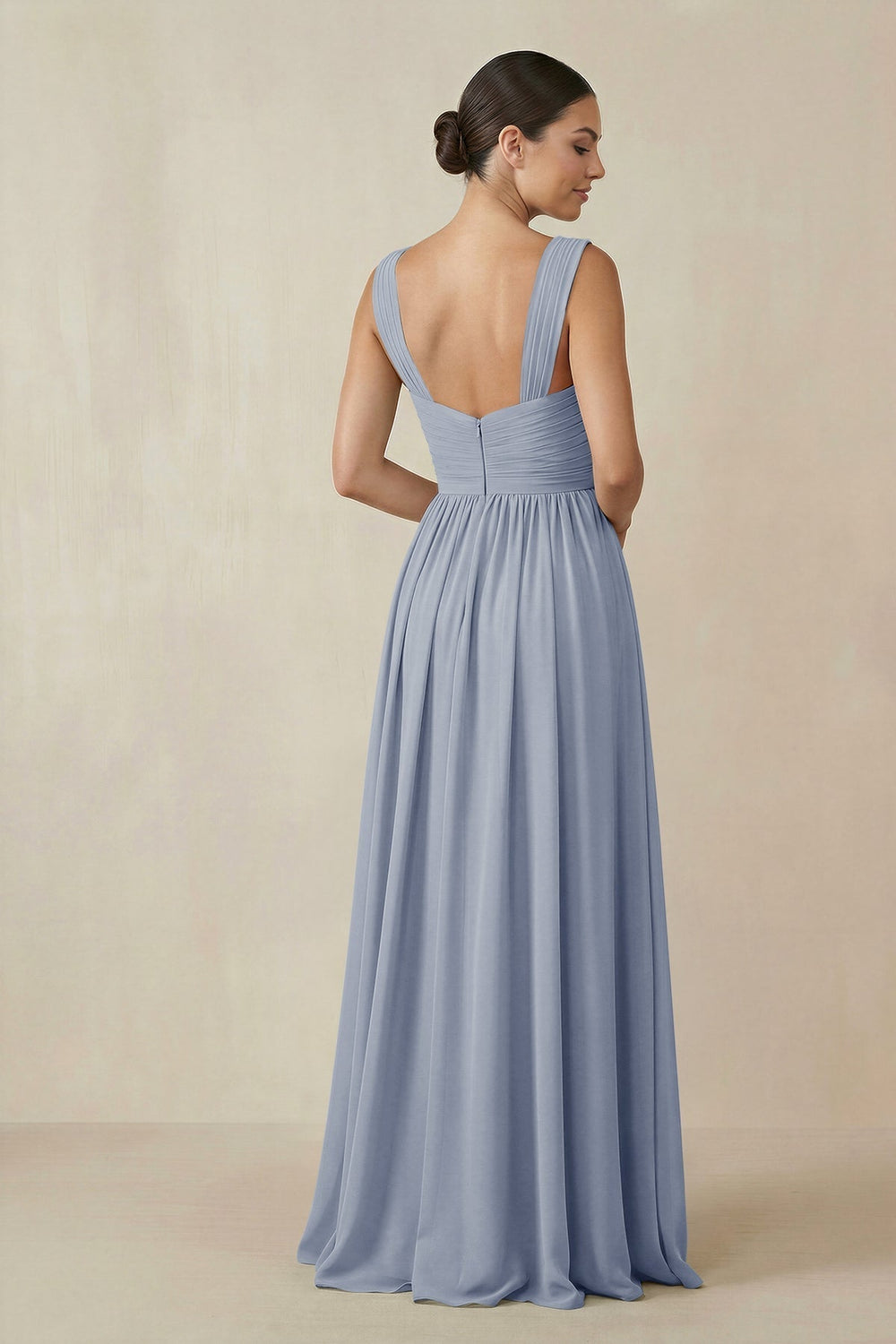 Chiffon A-Line Pleated Bridesmaid Dress in Twilight