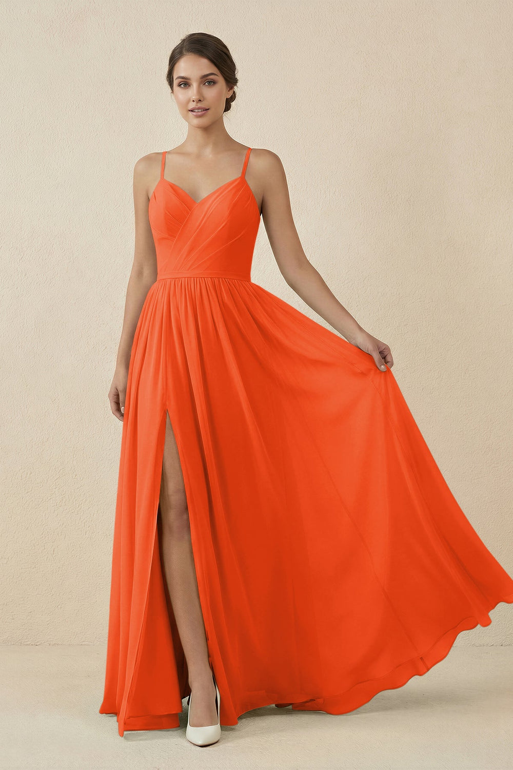 Sweetheart A-Line Chiffon Bridesmaid Dress in Cinnamon