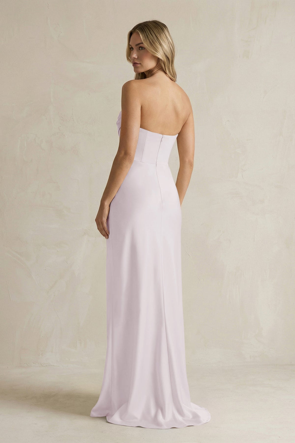 Cowl Neck Sheath Corset Bridesmaid Dress in Dusk