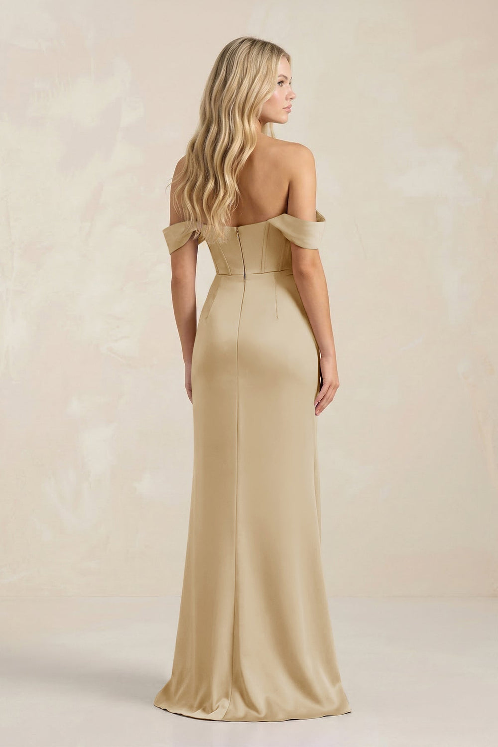 Cowl Neck Sheath Satin Bridesmaid Dress With Detachable Sleeves in Champagne