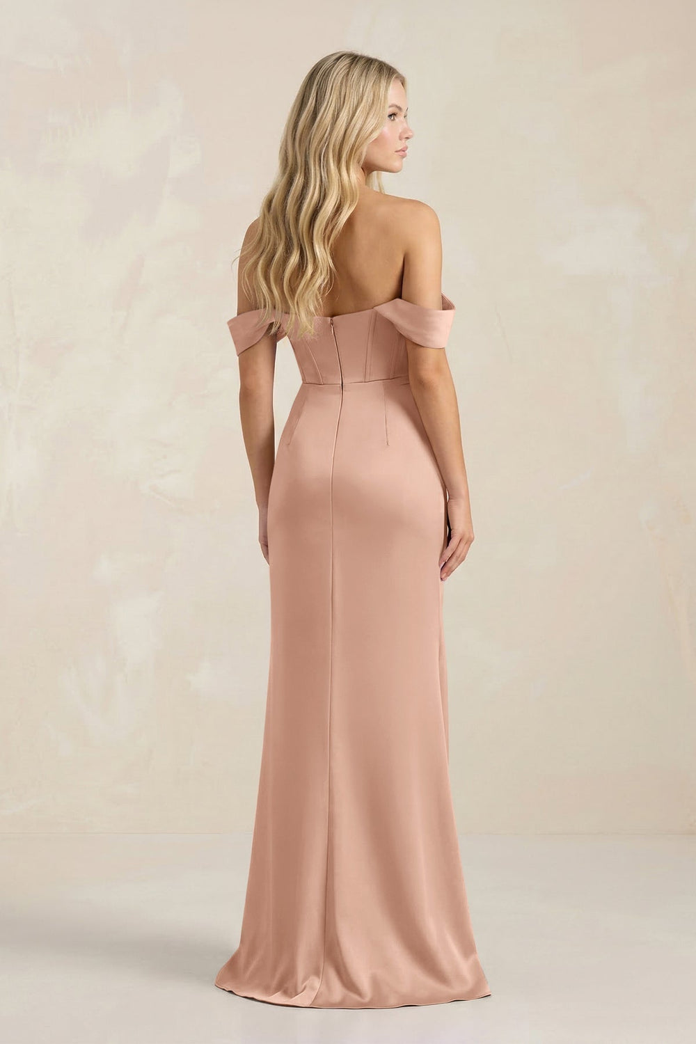 Cowl Neck Sheath Satin Bridesmaid Dress With Detachable Sleeves in Champagne Rose