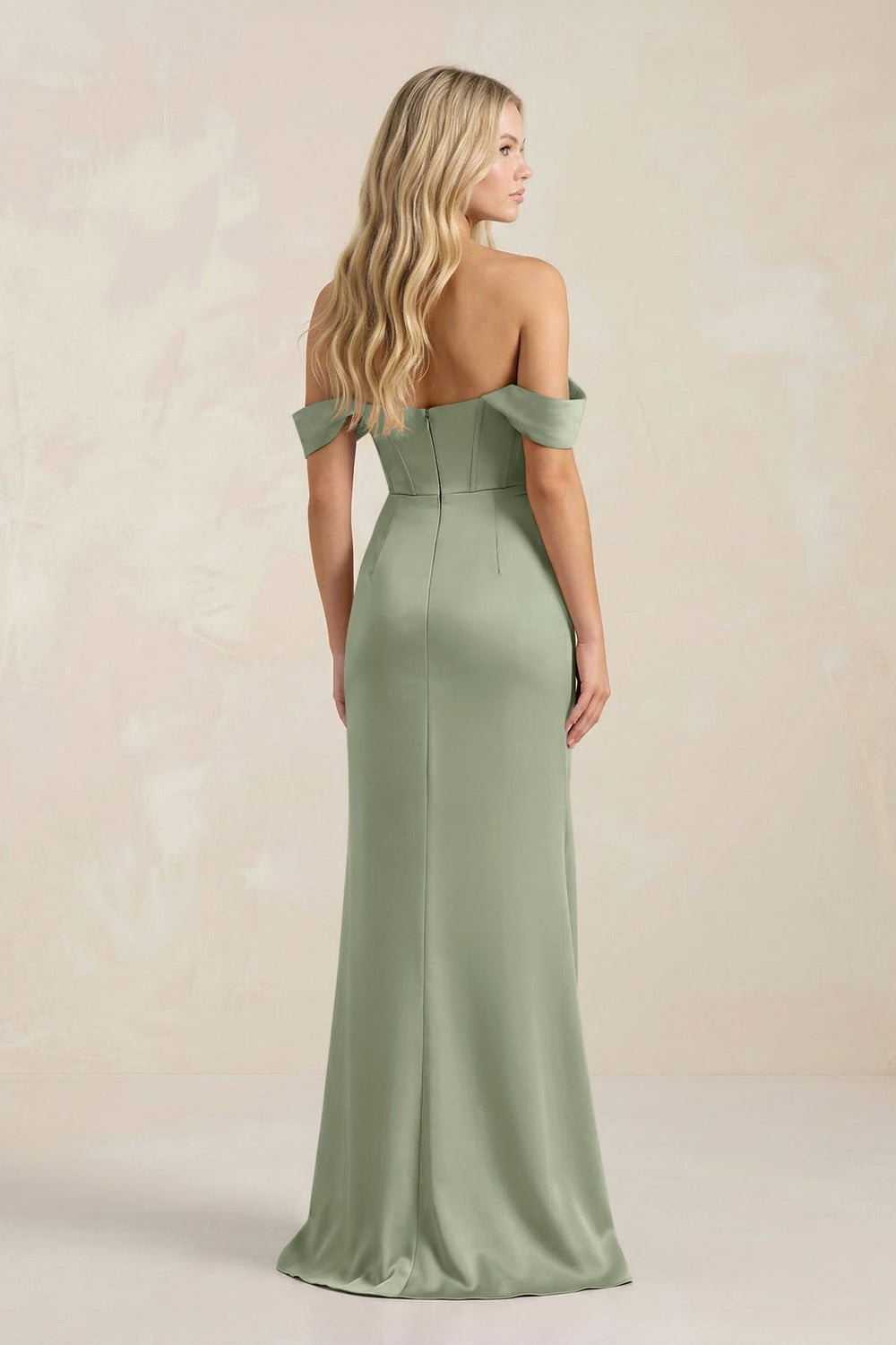 Cowl Neck Sheath Satin Bridesmaid Dress With Detachable Sleeves in Dove Gray