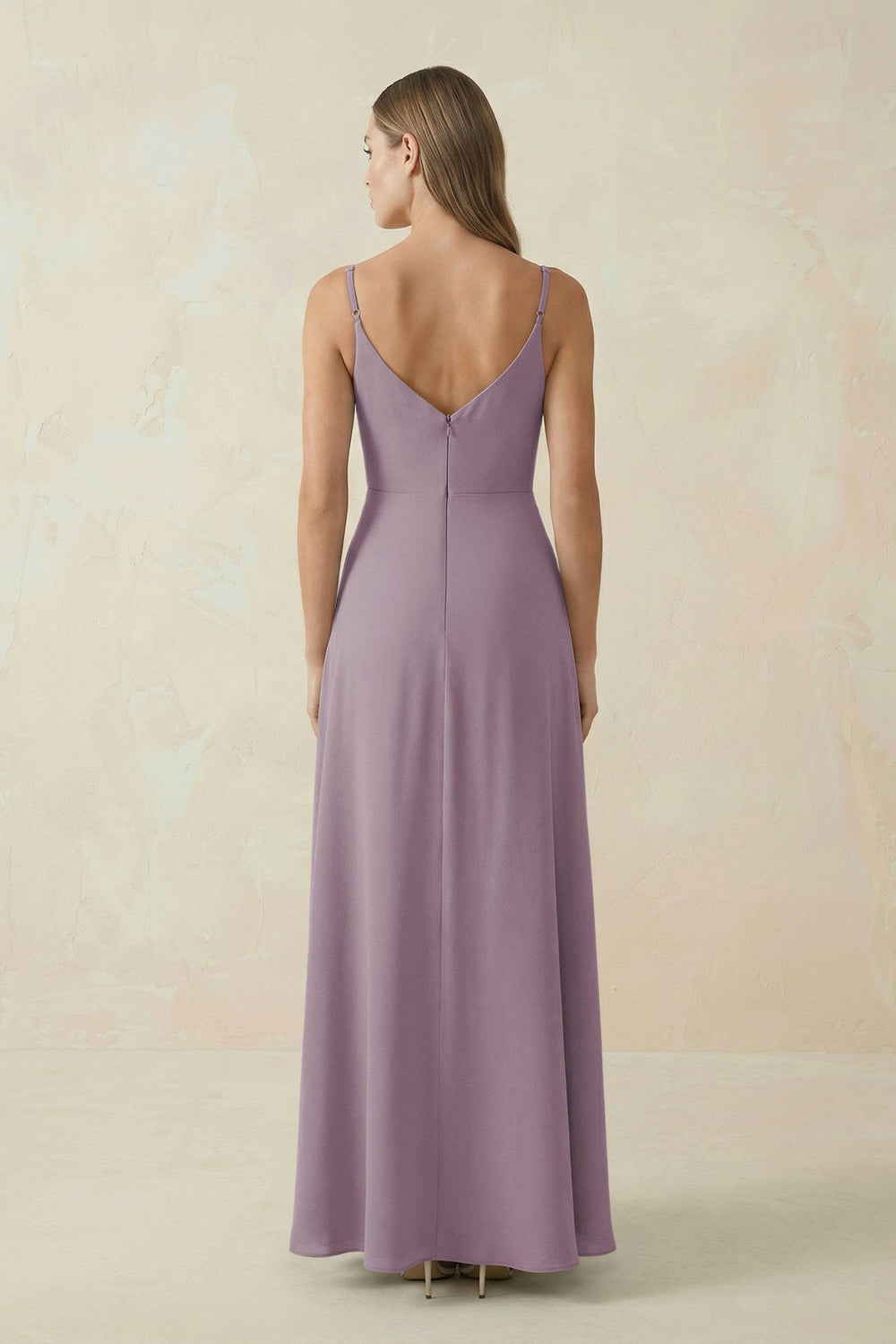 Cami Strap A-Line Chiffon Bridesmaid Dress in Dusk