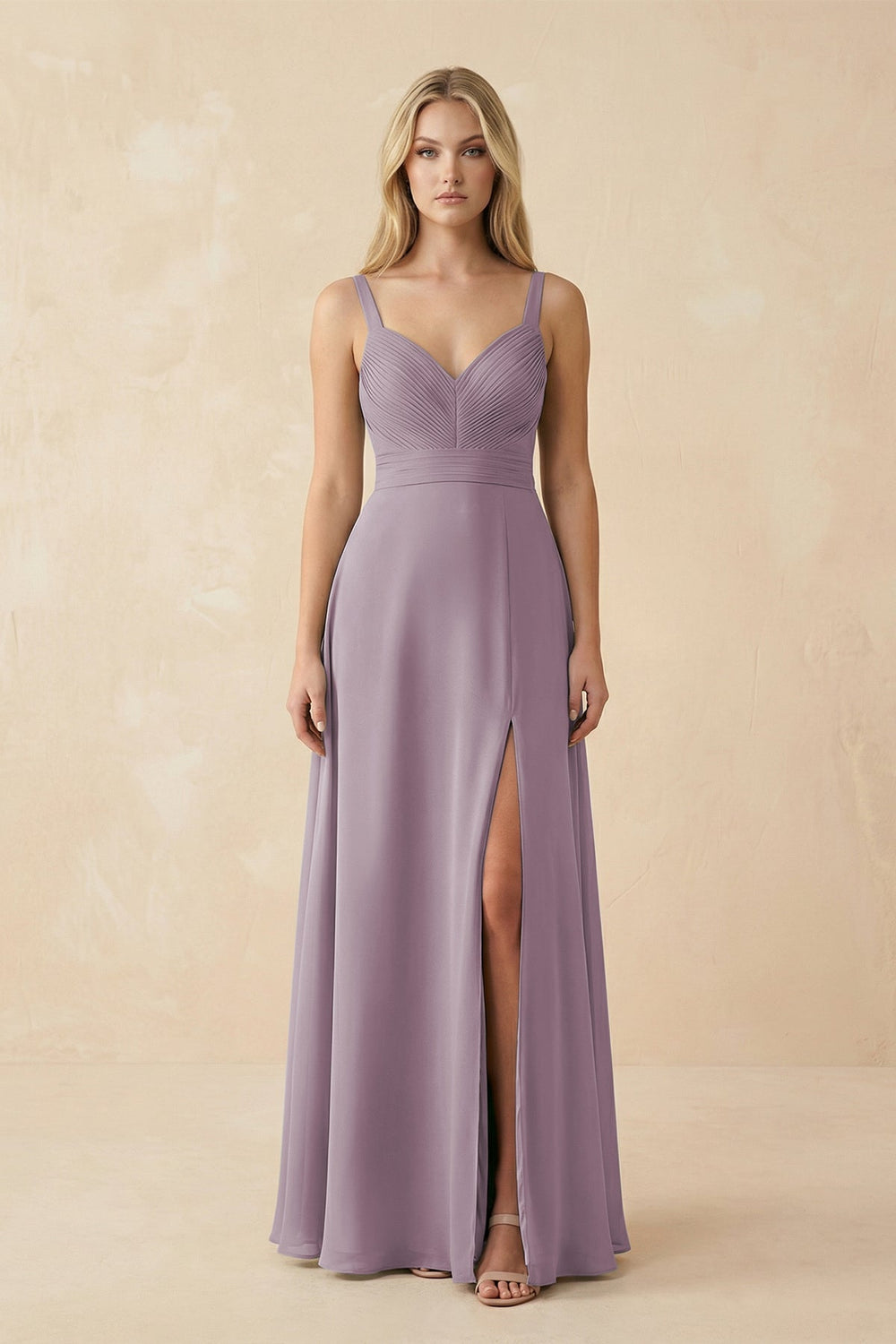 Sweetheart A-Line Pleated Chiffon Bridesmaid Dress in Dusk