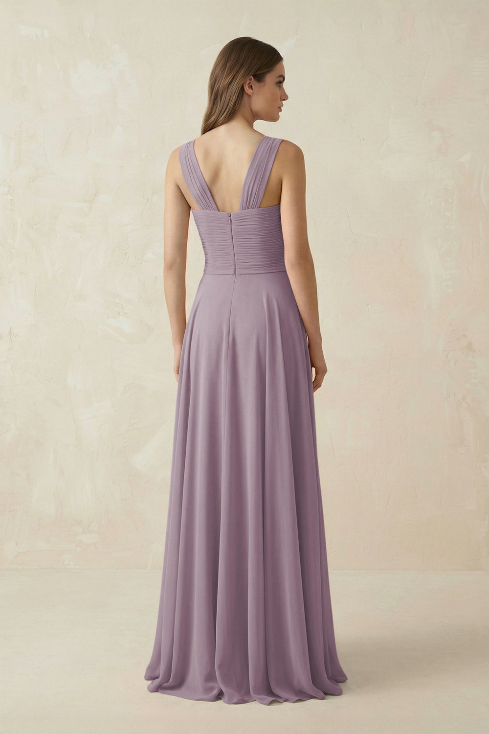 Sweetheart Pleated A-Line Chiffon Bridesmaid Dress in Dusk