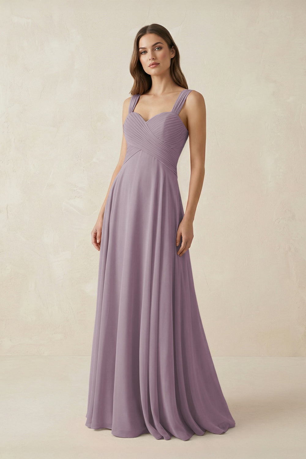 Sweetheart Pleated A-Line Chiffon Bridesmaid Dress in Dusk