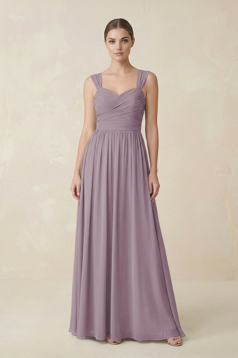 Sweetheart Pleated Chiffon A-Line Bridesmaid Dress in Dusk