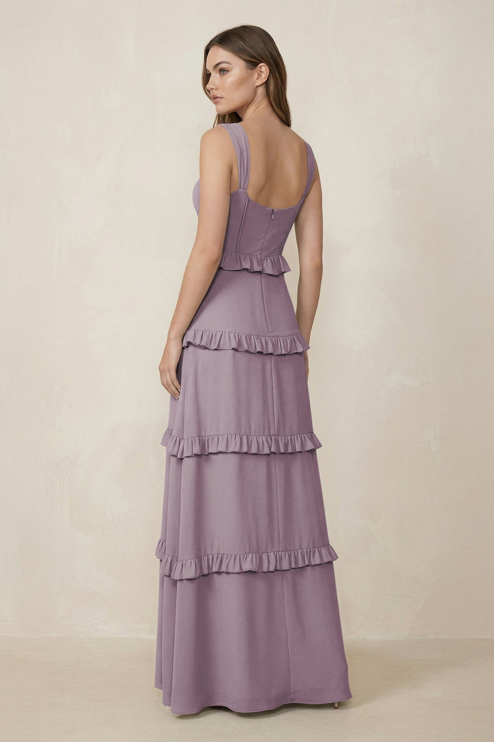 Sweetheart Tiered A-Line Chiffon Bridesmaid Dress in Dusk