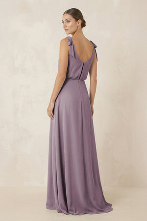 Dusk V-Neck A-Line Chiffon Bridesmaid Dress (2) | KISSBRIDAL
