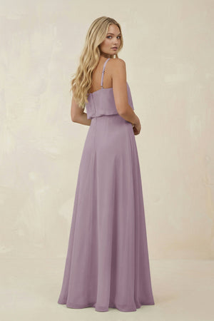 Dusk V-Neck Blouson A-Line Chiffon Bridesmaid Dress (2) | KISSBRIDAL