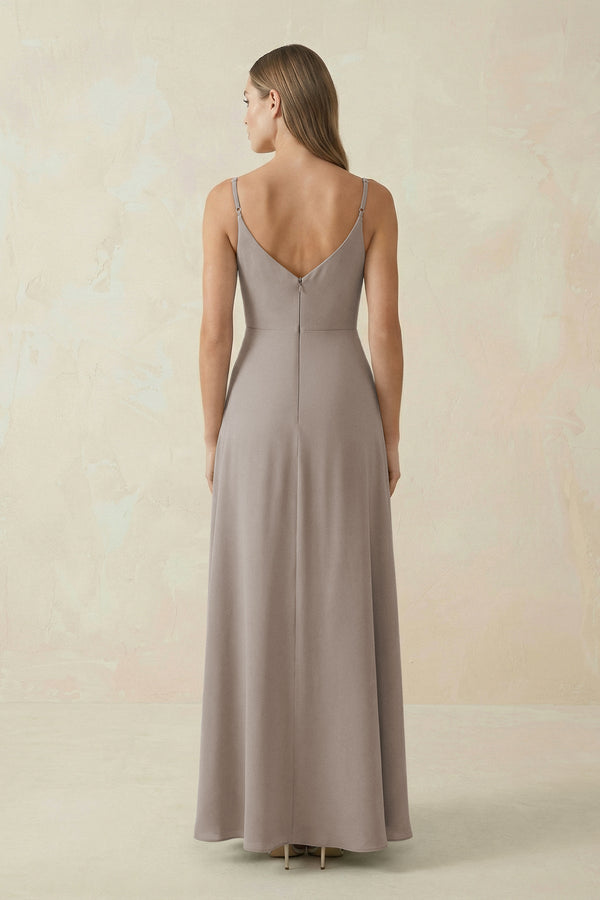 Frost Cami Strap A-Line Chiffon Bridesmaid Dress (2) | KISSBRIDAL