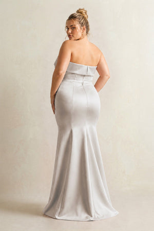 Frost Strapless Satin Mermaid Bridesmaid Dress (2) [sizeplus] | KISSBRIDAL