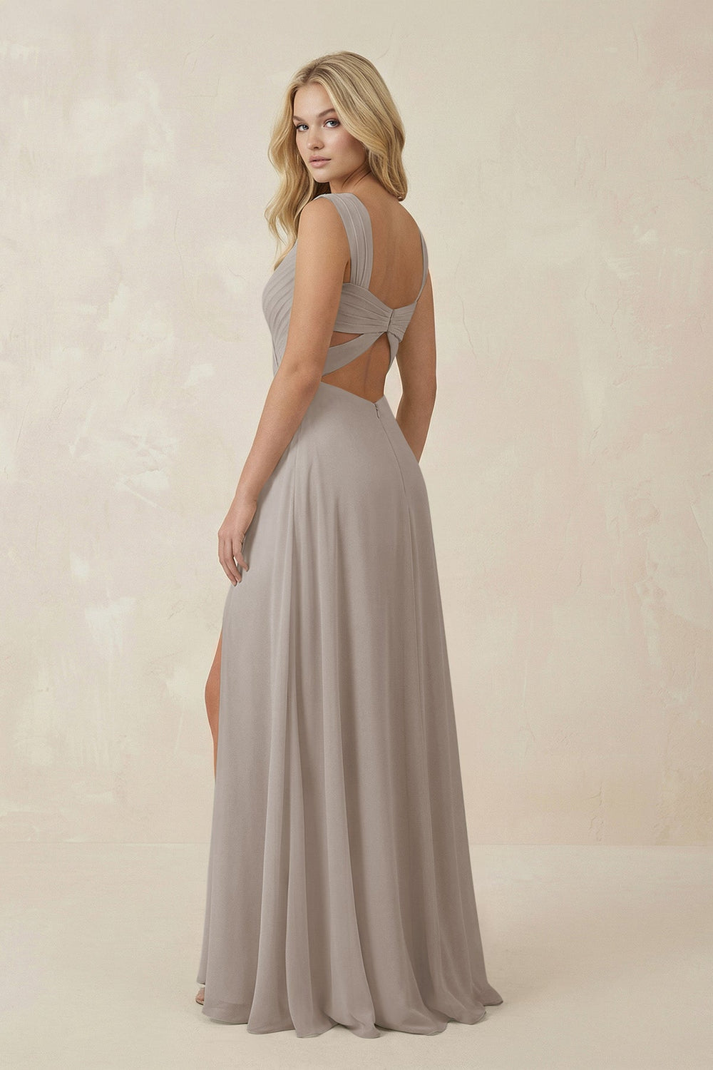 Sweetheart A-Line Chiffon Long Bridesmaid Dress in Frost