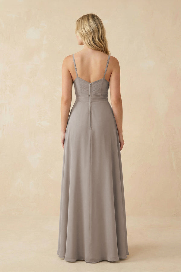 Frost Sweetheart A-Line Pleated Chiffon Bridesmaid Dress (2) | KISSBRIDAL