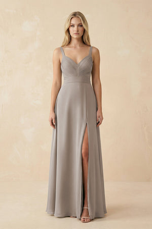Frost Sweetheart A-Line Pleated Chiffon Bridesmaid Dress | KISSBRIDAL