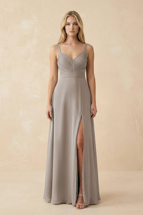 Frost Sweetheart A-Line Pleated Chiffon Bridesmaid Dress | KISSBRIDAL