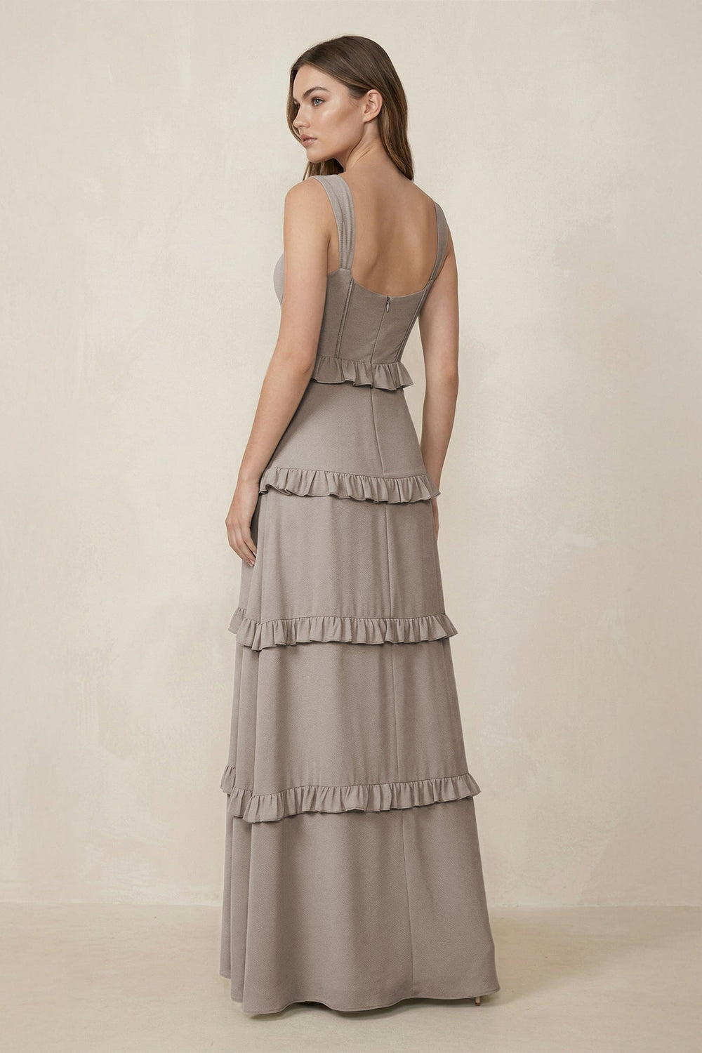 Sweetheart Tiered A-Line Chiffon Bridesmaid Dress in Frost