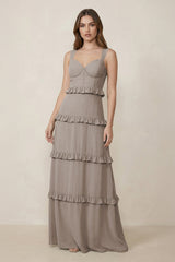 Frost Sweetheart Tiered A-Line Chiffon Bridesmaid Dress | KISSBRIDAL