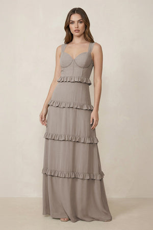 Frost Sweetheart Tiered A-Line Chiffon Bridesmaid Dress | KISSBRIDAL
