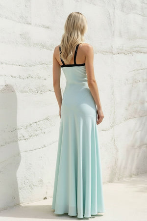 Halter Bow - Tie Maxi Dress in Aqua - KISS BRIDAL