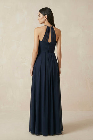 Halter Neck Pleated A - Line Chiffon Bridesmaid Dress - KISS BRIDAL Bridesmaid Dresses
