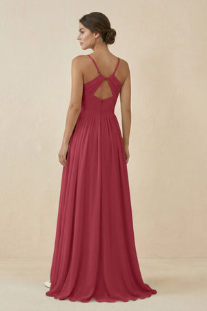 Merlot Sweetheart A-Line Chiffon Bridesmaid Dress (2) | KISSBRIDAL