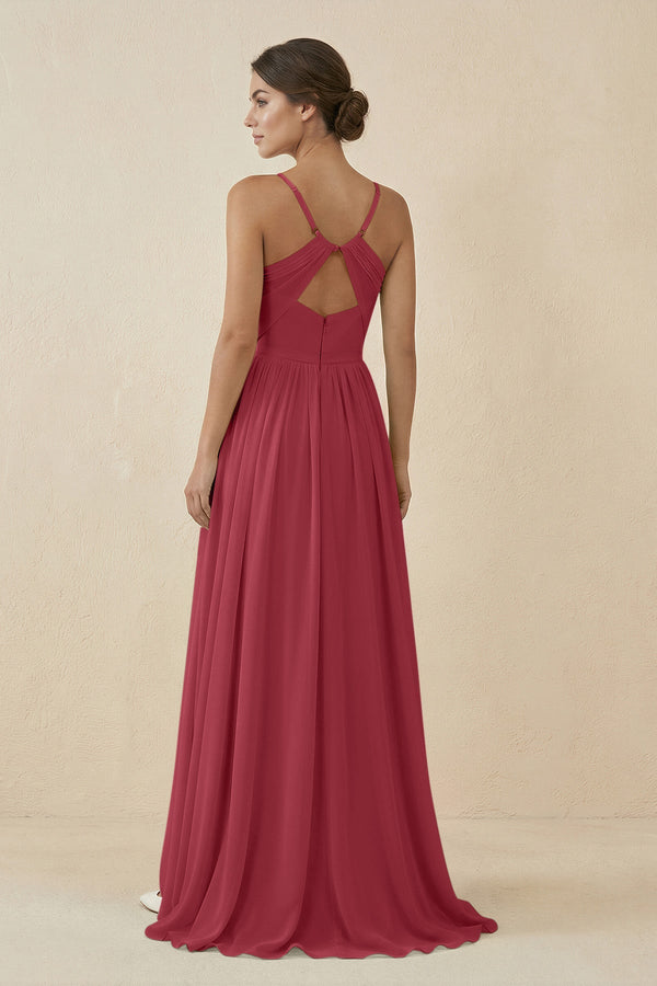 Merlot Sweetheart A-Line Chiffon Bridesmaid Dress (2) | KISSBRIDAL