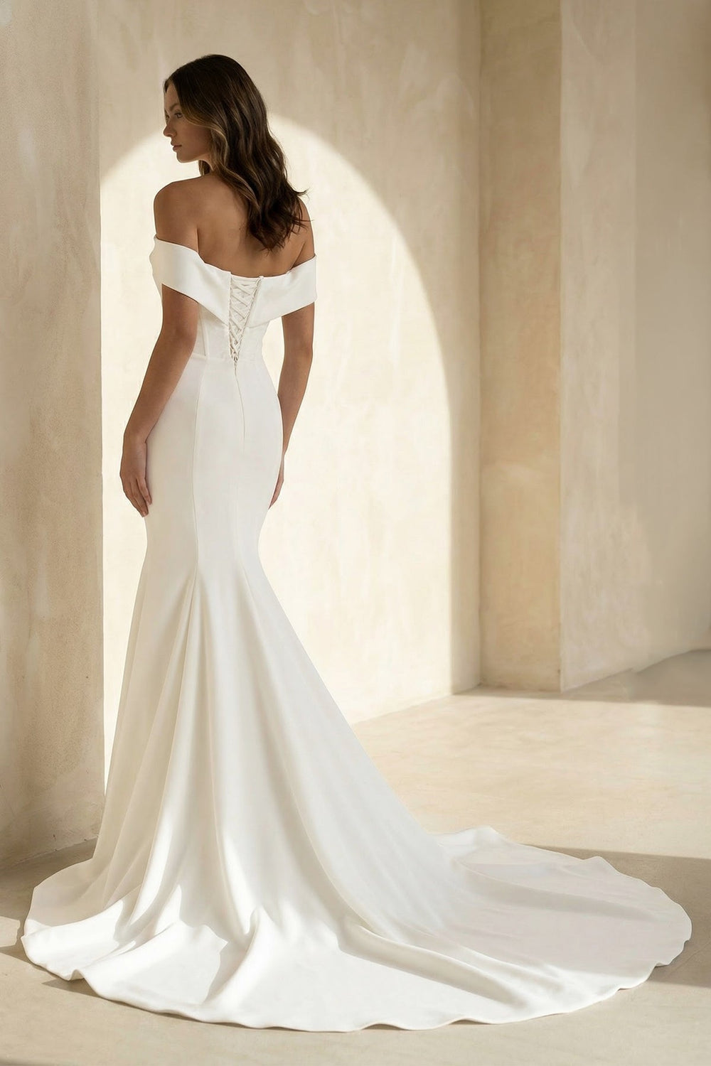 Mermaid Off-the-Shoulder Satin Wedding Dress