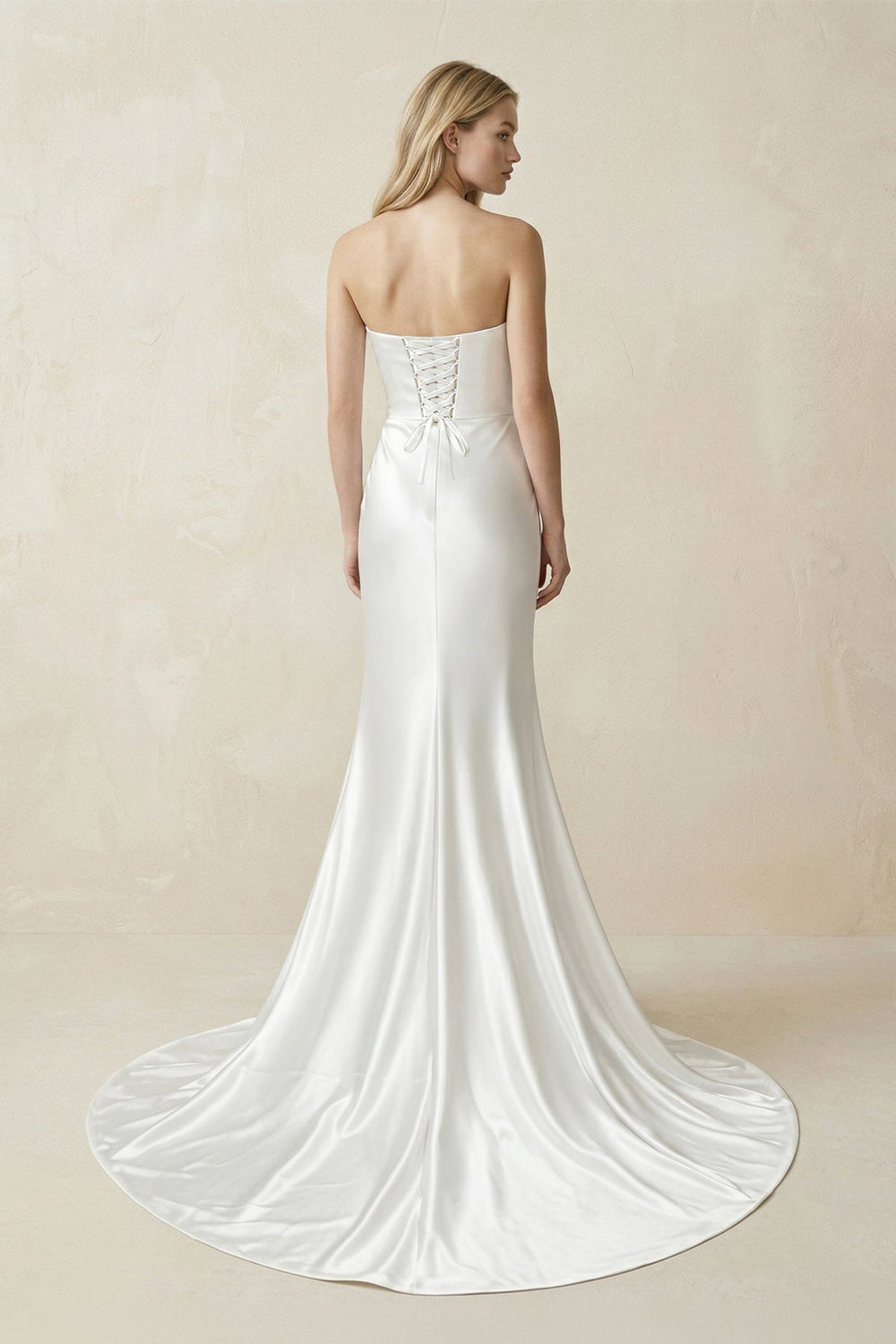 Mermaid Satin Sweetheart Mermaid Wedding Dress With Slit in White